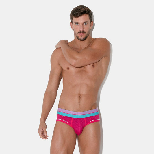 Code 22 Bright Mesh Brief - Fuscia