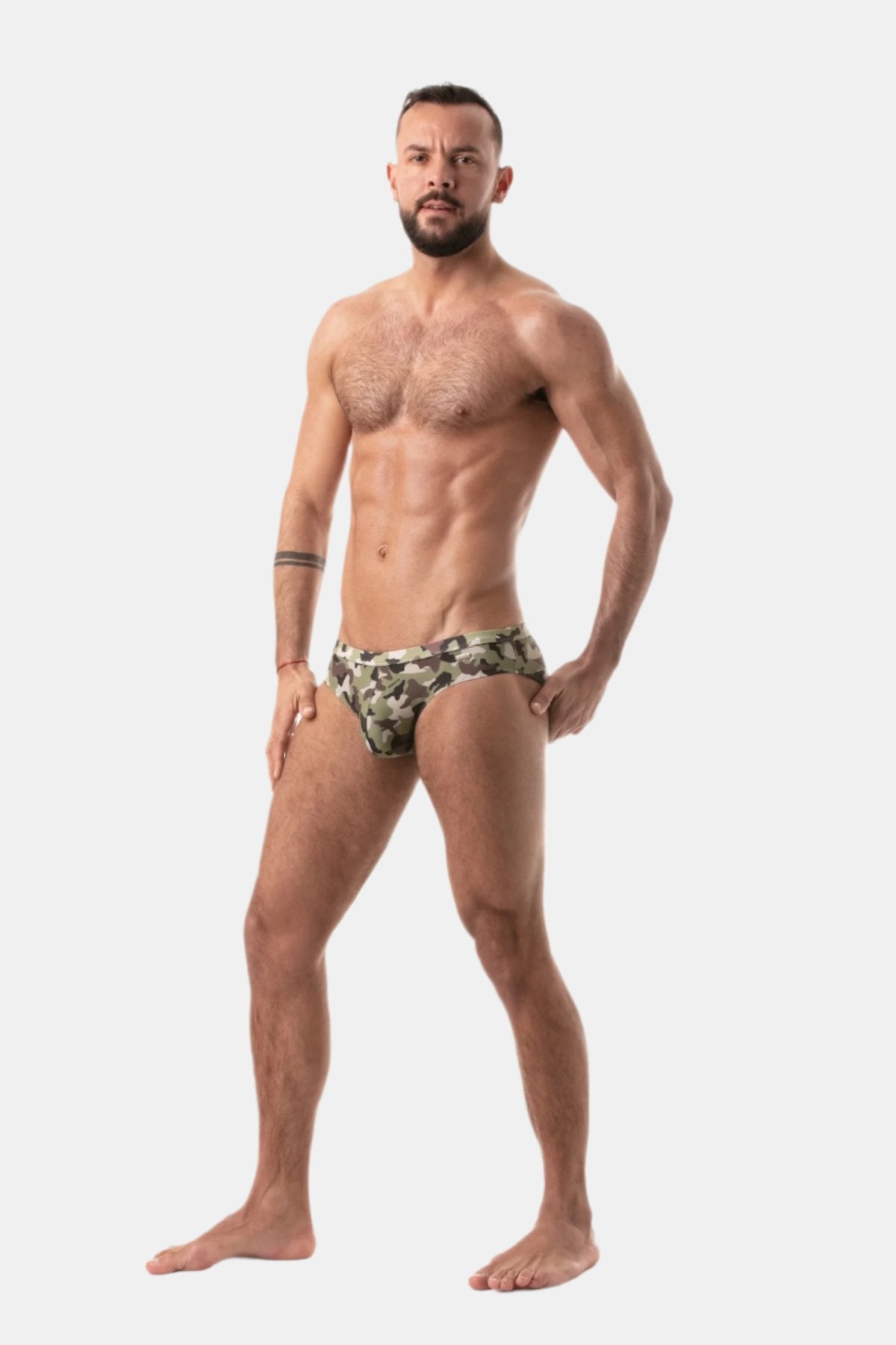 Leader Camo Print Bikini Swim Briefs
