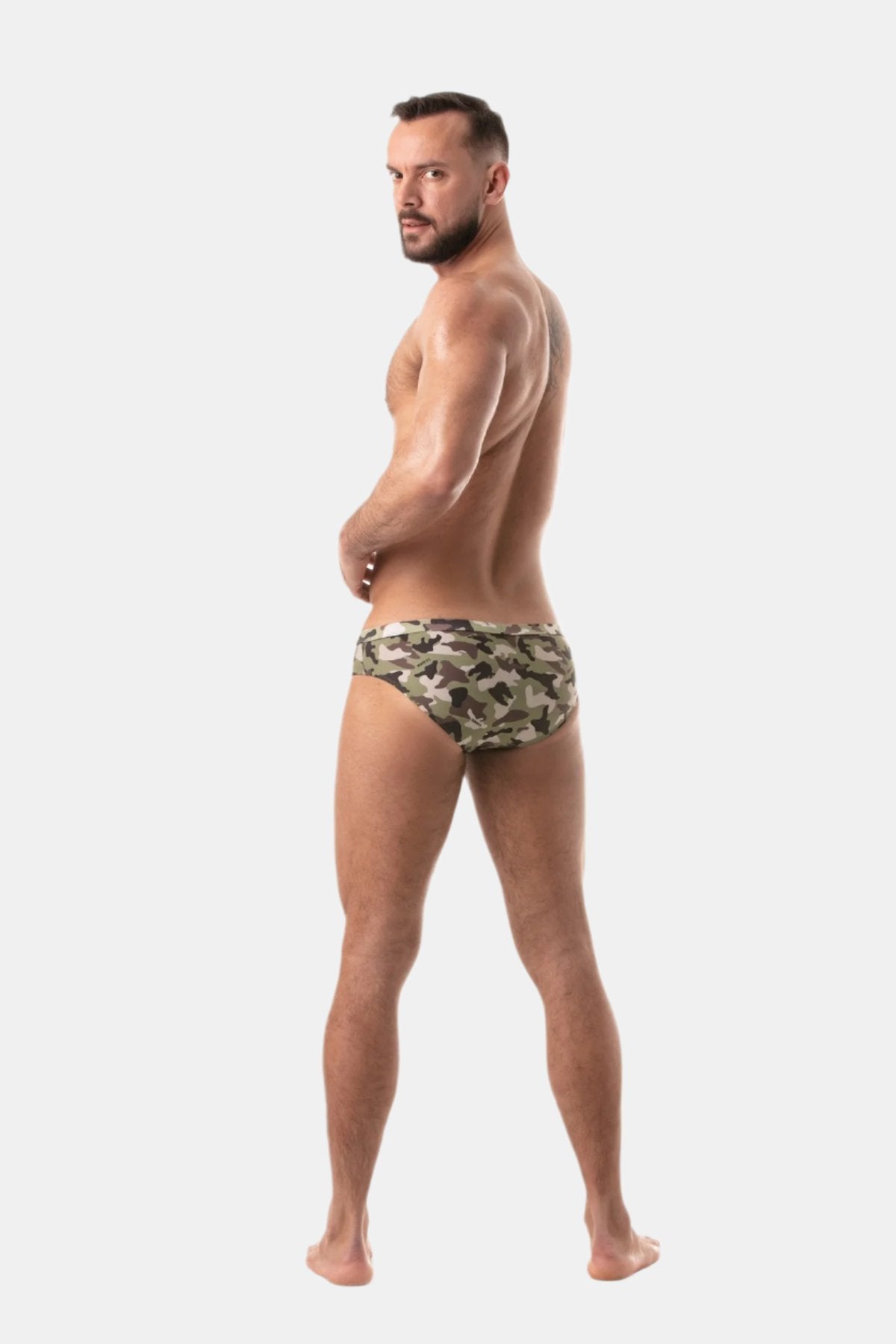 Leader Camo Print Bikini Swim Briefs